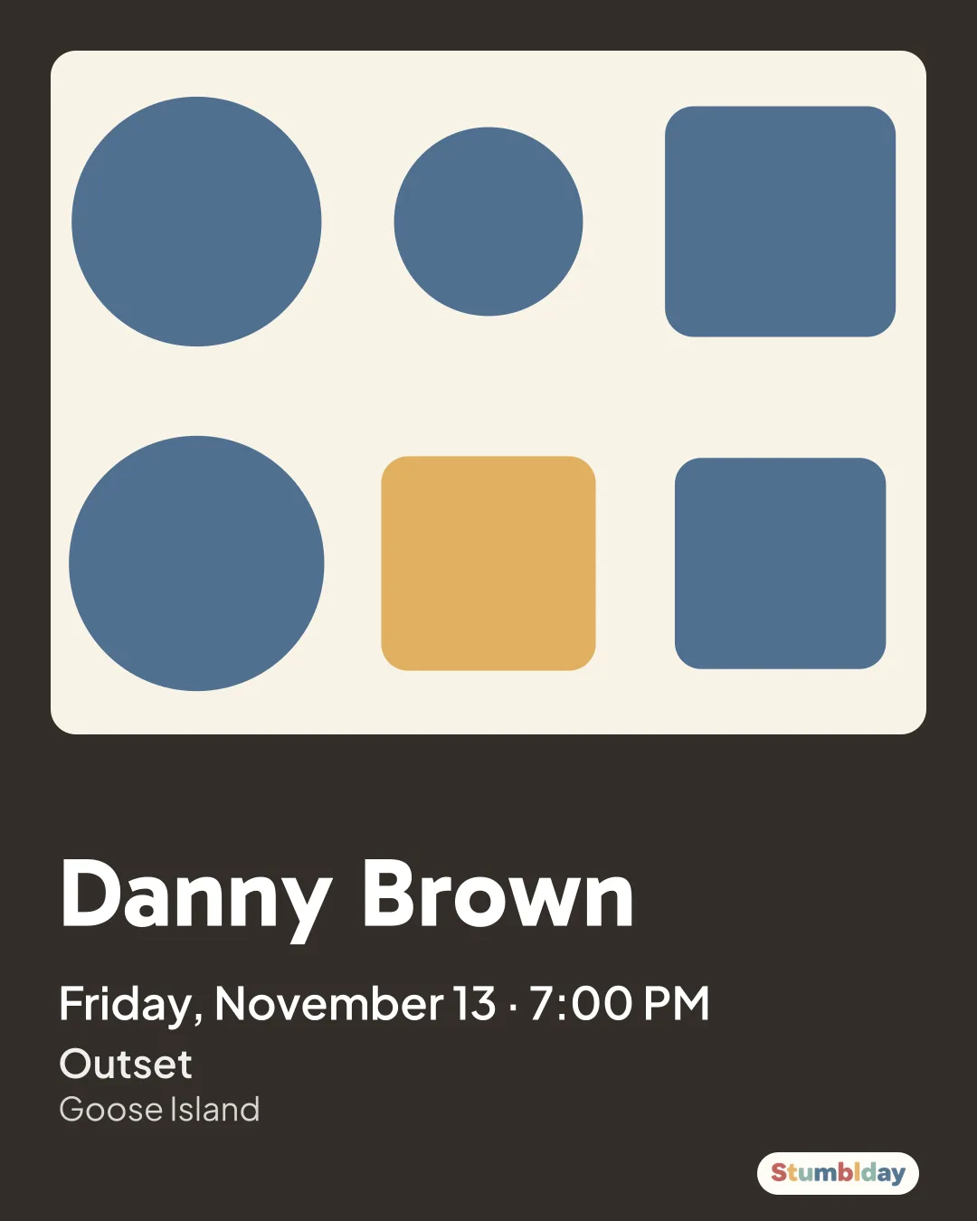 Flyer for Danny Brown: Friday, November 13 · 7:00 PM at Outset