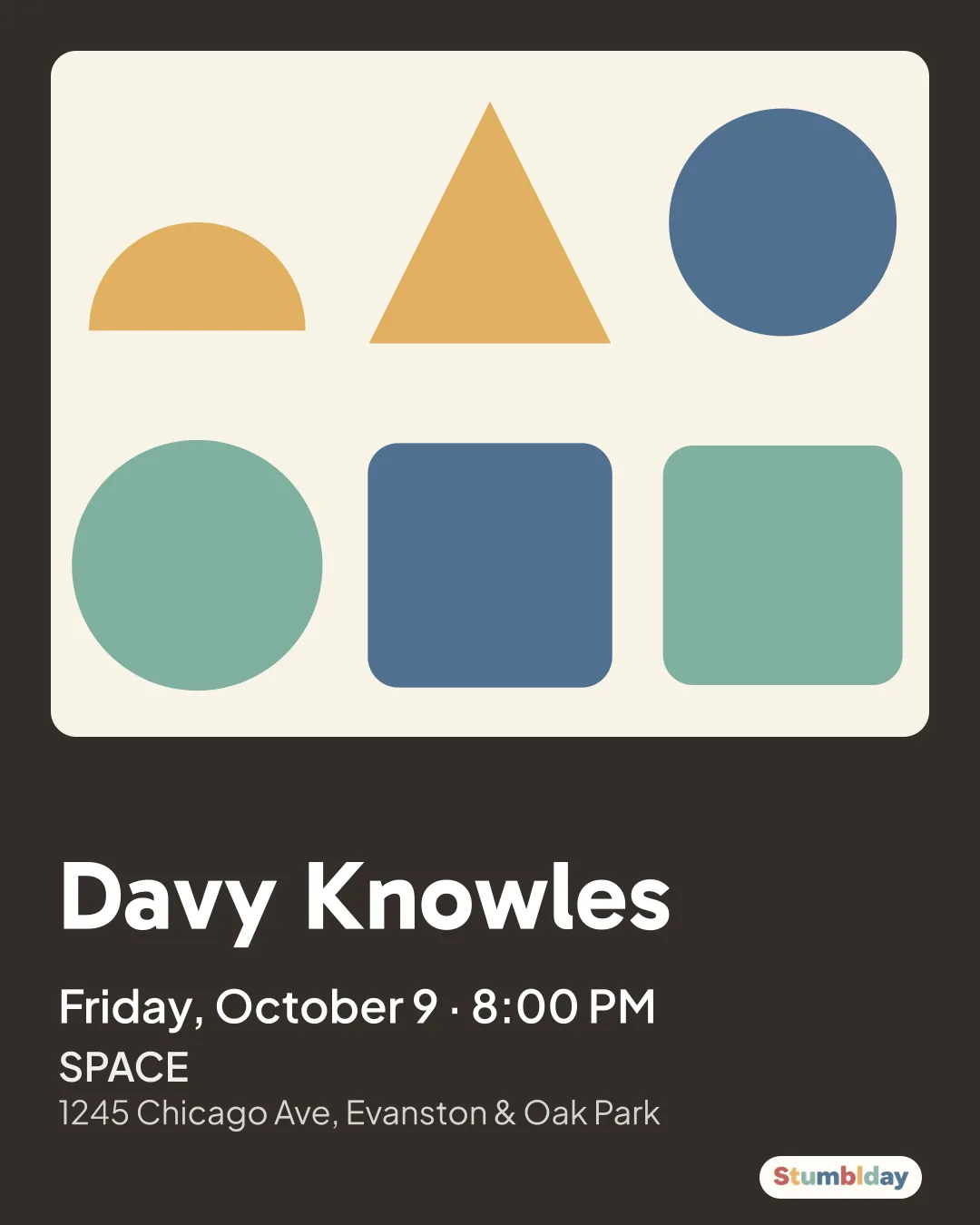 Flyer for Davy Knowles: Friday, October 9 · 8:00 PM at SPACE
