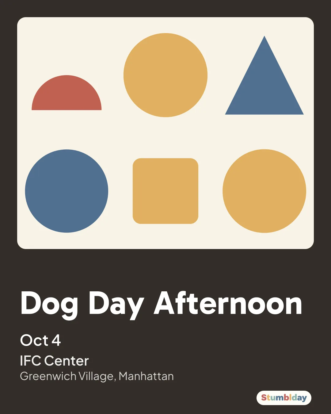Flyer for Dog Day Afternoon: Oct 4 at IFC Center