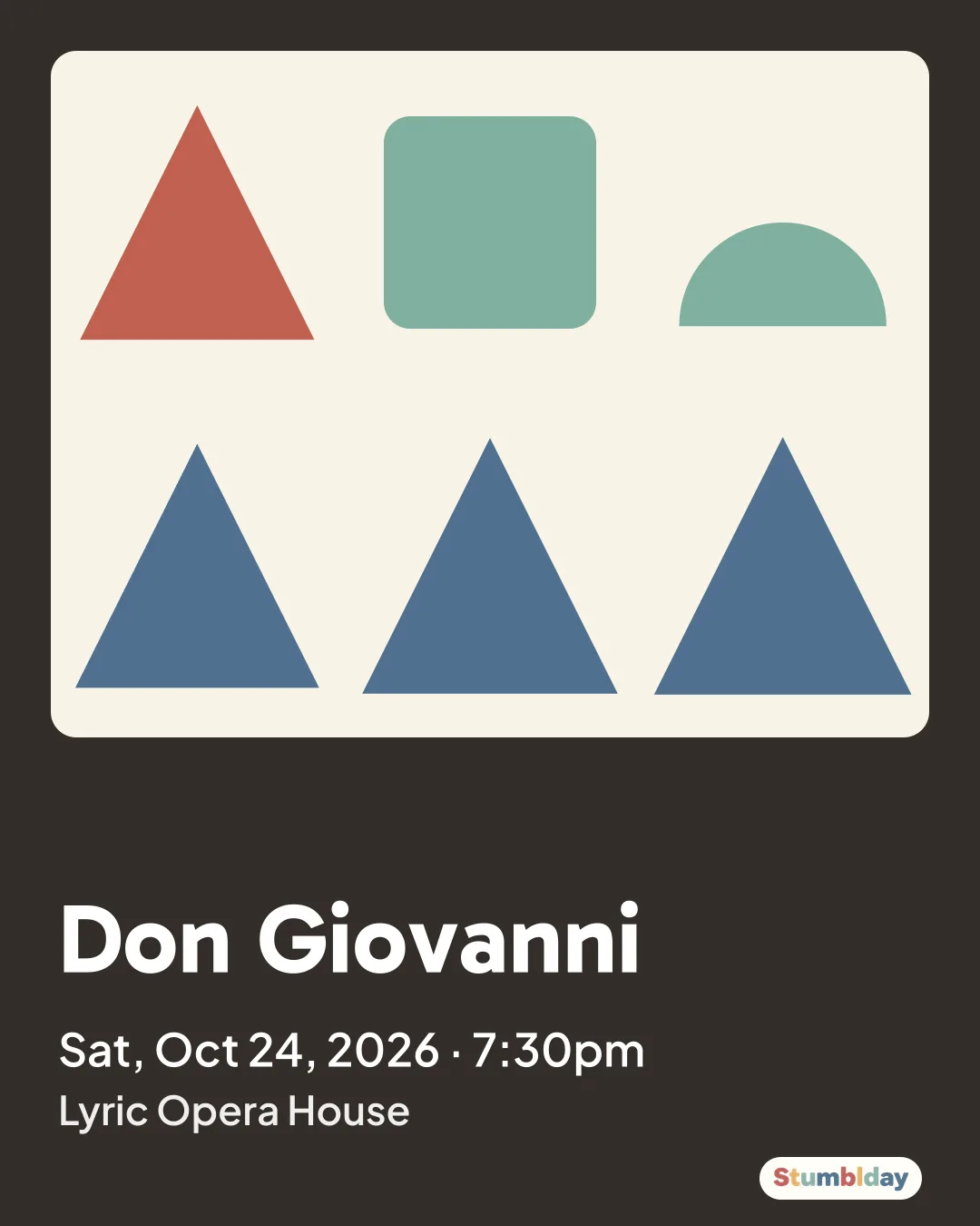 Flyer for Don Giovanni: Sat, Oct 24, 2026 · 7:30pm at Lyric Opera House