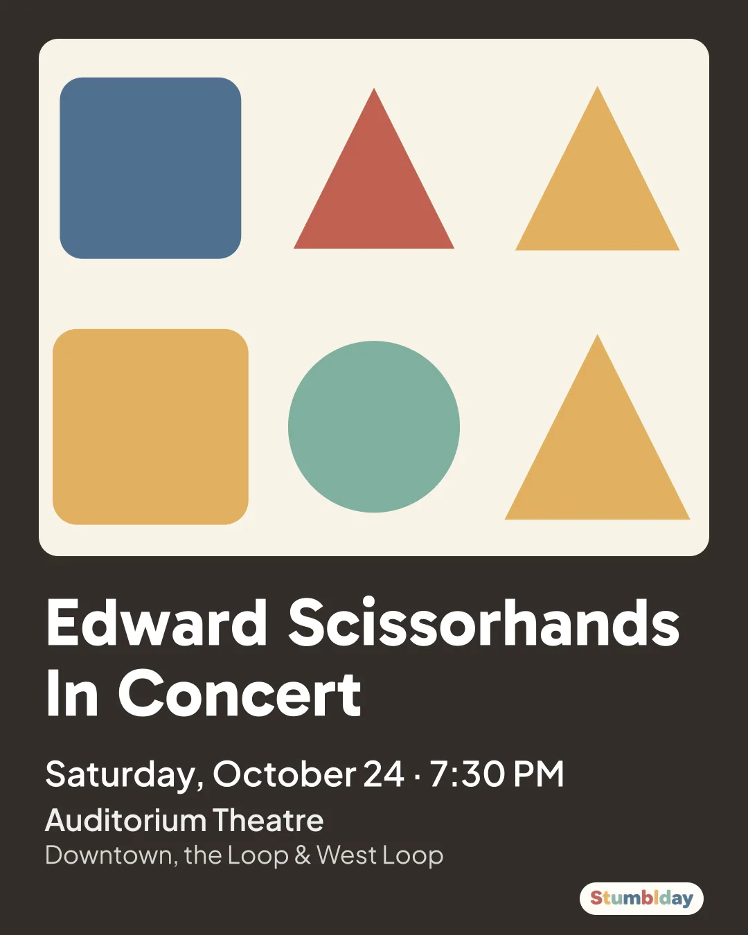 Flyer for Edward Scissorhands In Concert: Saturday, October 24 · 7:30 PM at Auditorium Theatre