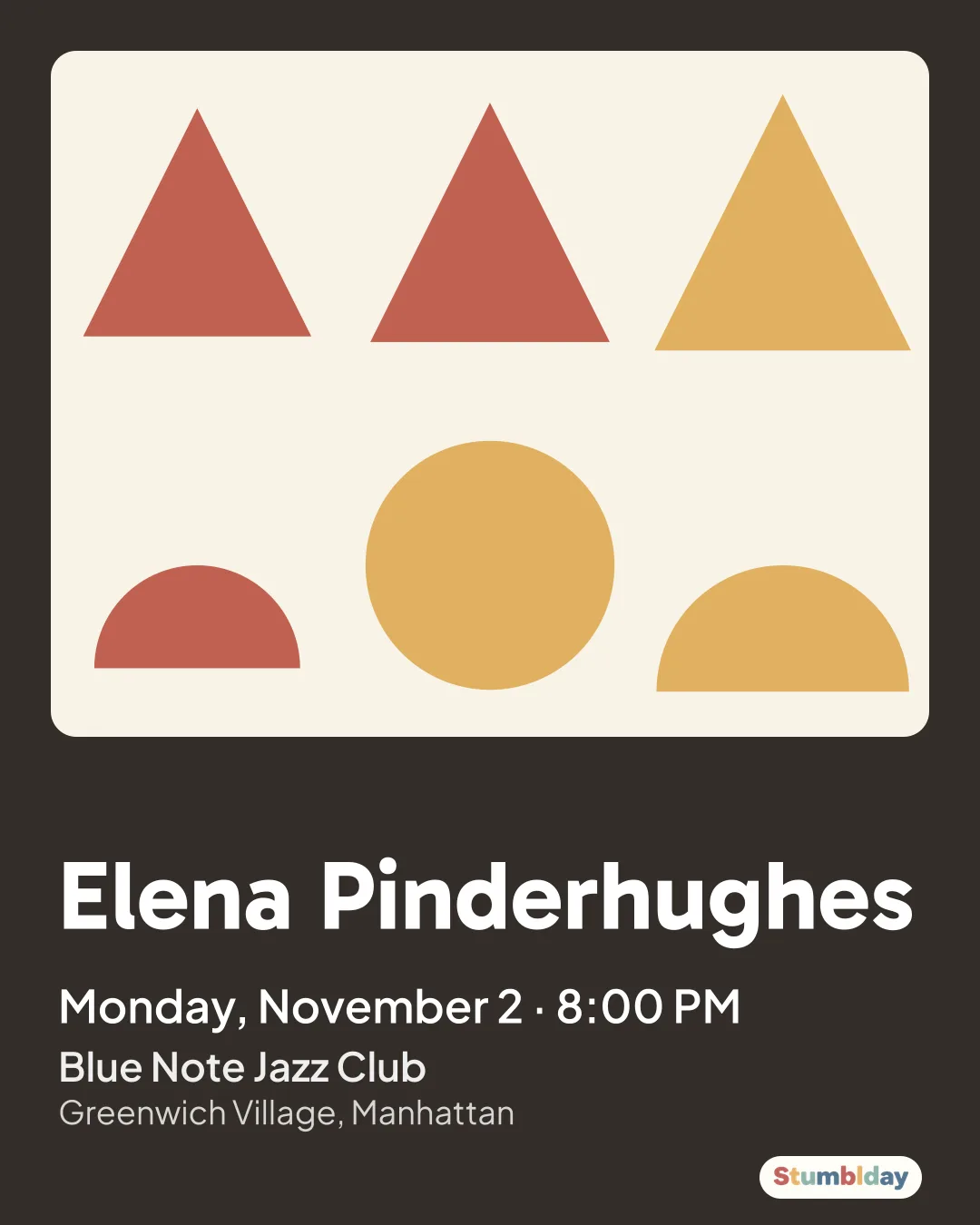 Flyer for Elena Pinderhughes: Monday, November 2 · 8:00 PM at Blue Note Jazz Club