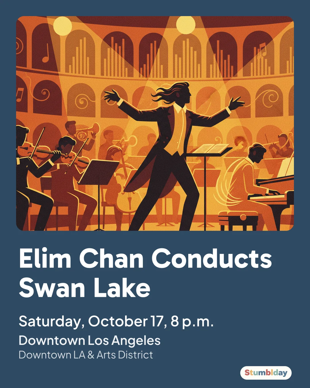 Flyer for Elim Chan Conducts Swan Lake: Saturday, October 17, 8 p.m. at Downtown Los Angeles