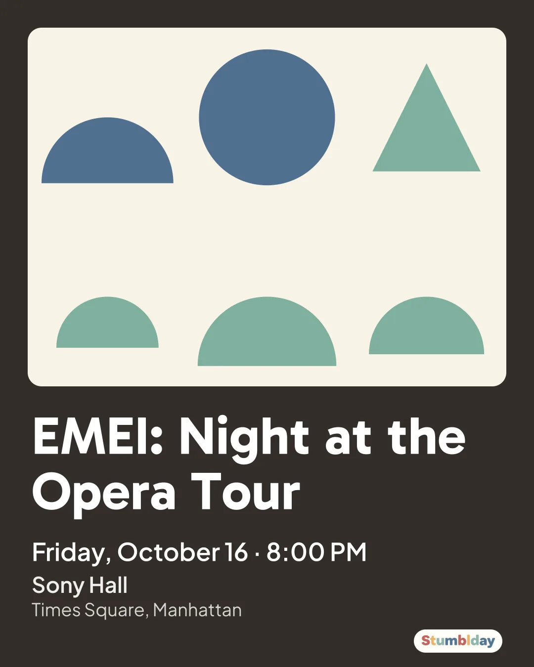 Flyer for EMEI: Night at the Opera Tour: Friday, October 16 · 8:00 PM at Sony Hall
