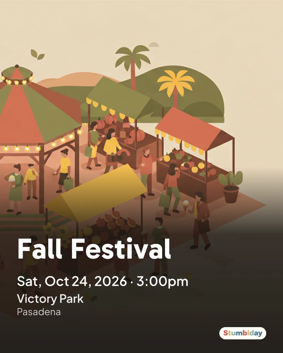 Flyer for Fall Festival: Sat, Oct 24, 2026 · 3:00pm at Victory Park