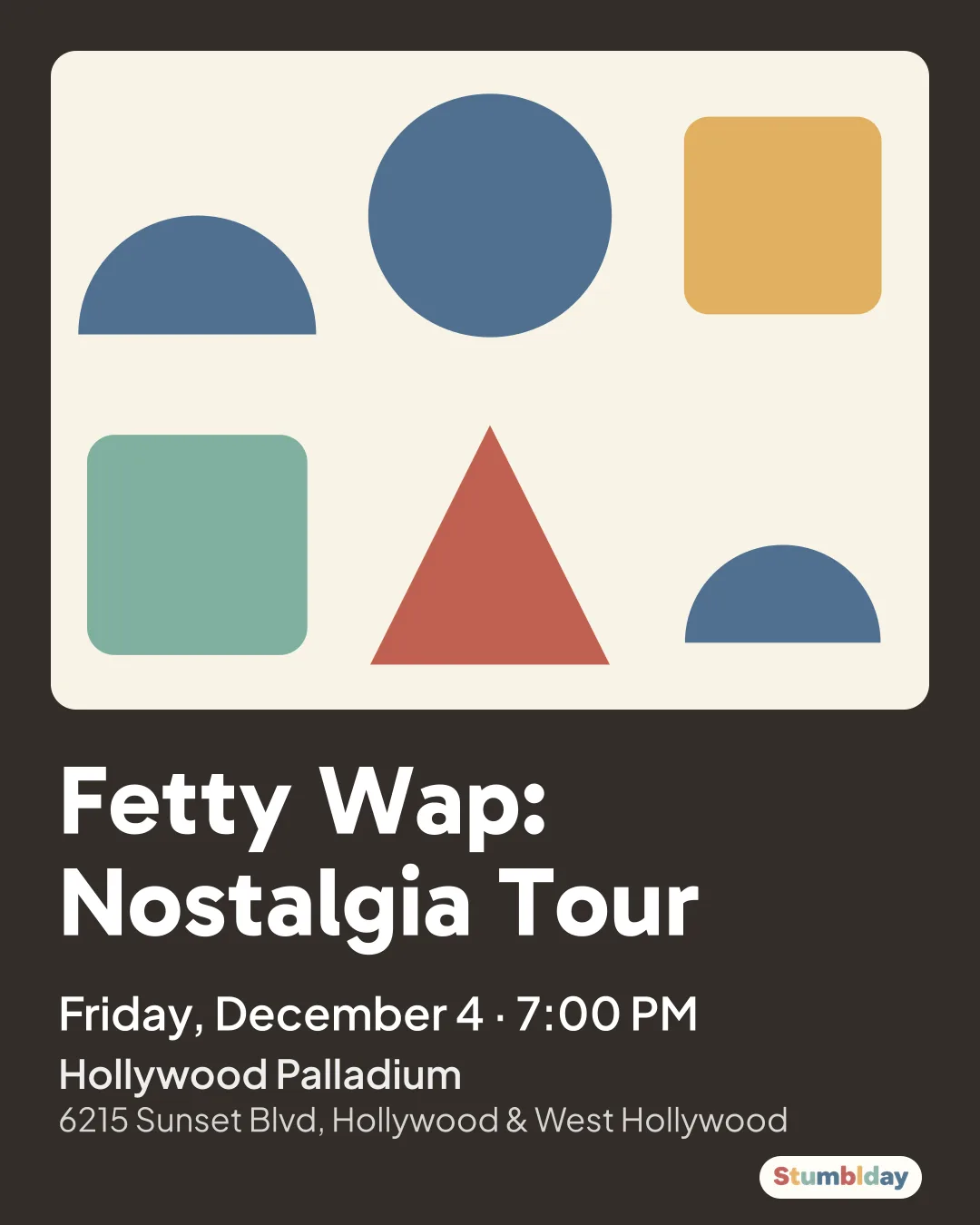 Flyer for Fetty Wap: Nostalgia Tour: Friday, December 4 · 7:00 PM at Hollywood Palladium