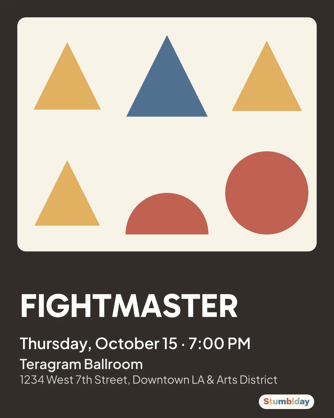 Flyer for FIGHTMASTER: Thursday, October 15 · 7:00 PM at Teragram Ballroom