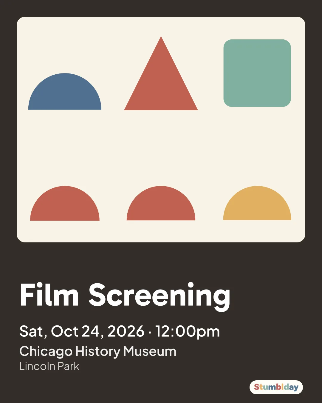 Flyer for Film Screening: Sat, Oct 24, 2026 · 12:00pm at Chicago History Museum