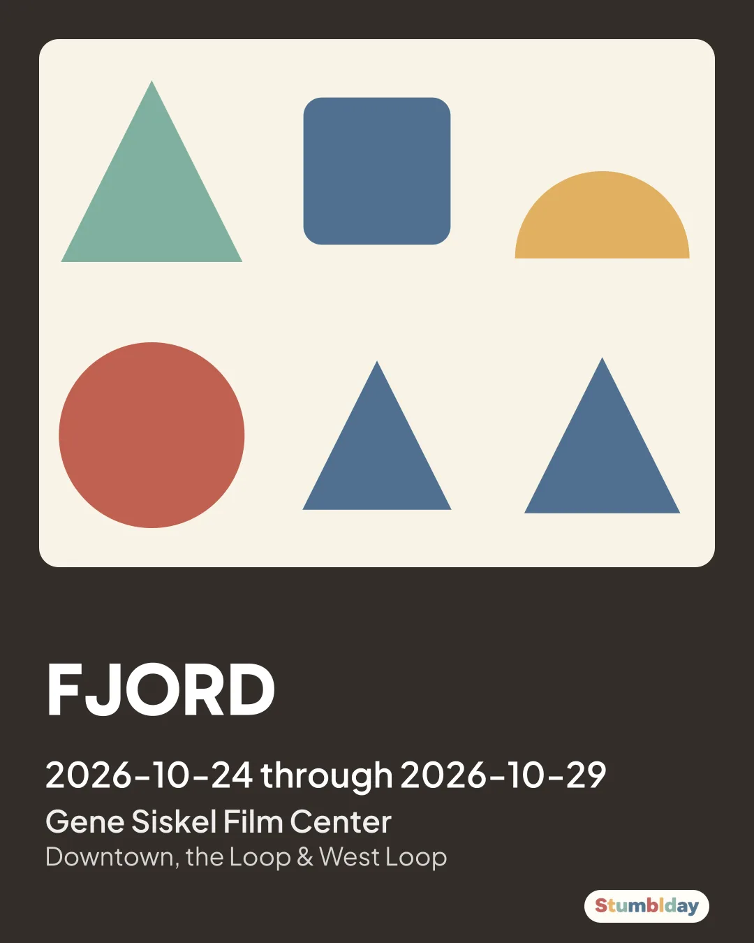Flyer for FJORD: 2026-10-24 through 2026-10-29 at Gene Siskel Film Center