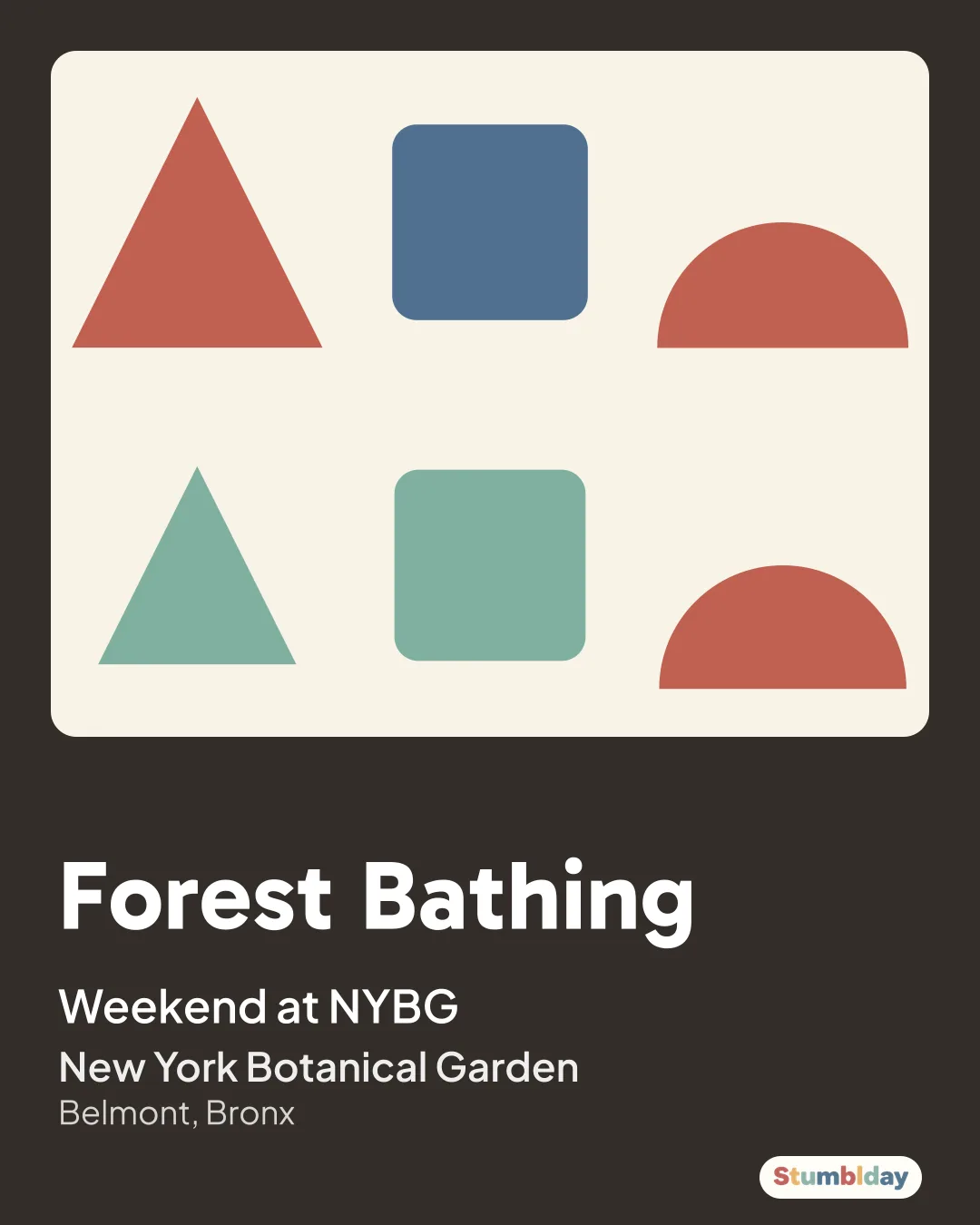 Flyer for Forest Bathing: Weekend at NYBG at New York Botanical Garden