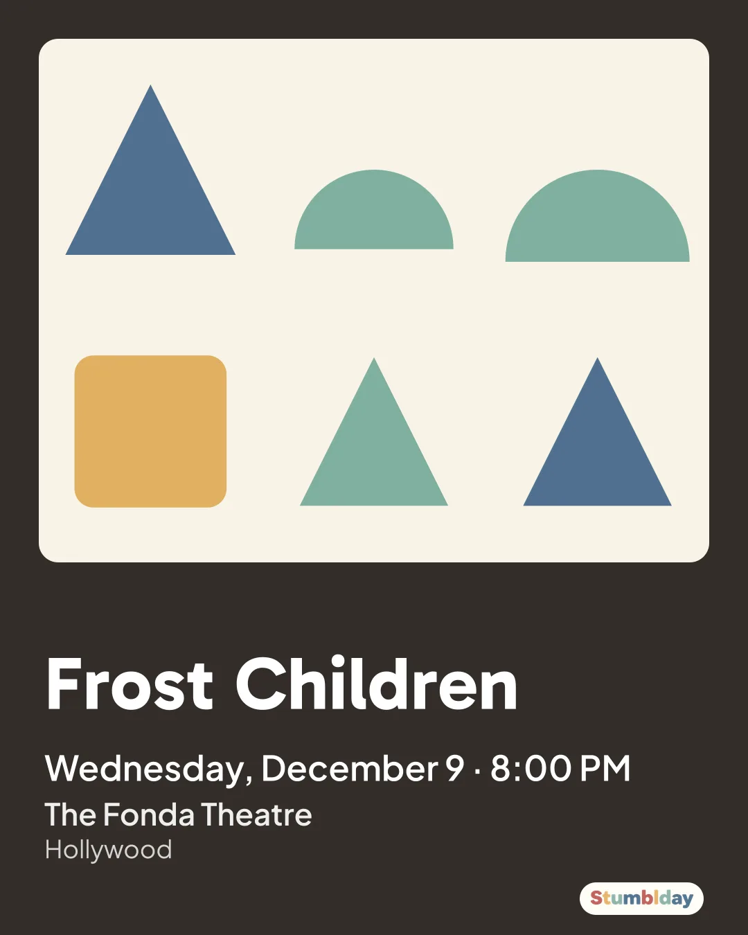 Flyer for Frost Children: Wednesday, December 9 · 8:00 PM at The Fonda Theatre