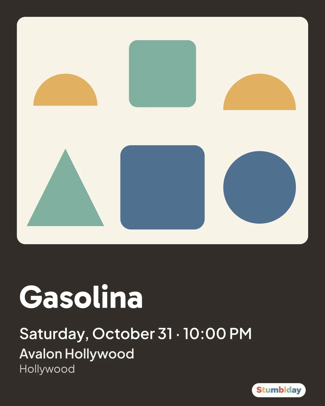 Flyer for Gasolina: Saturday, October 31 · 10:00 PM at Avalon Hollywood