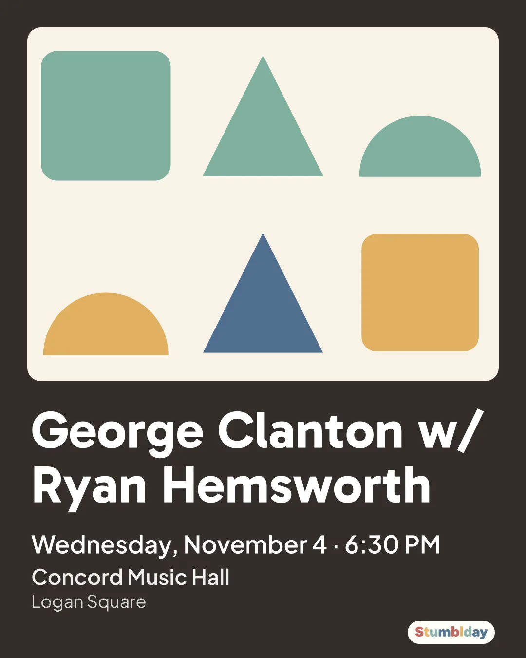 Flyer for George Clanton w/ Ryan Hemsworth: Wednesday, November 4 · 6:30 PM at Concord Music Hall