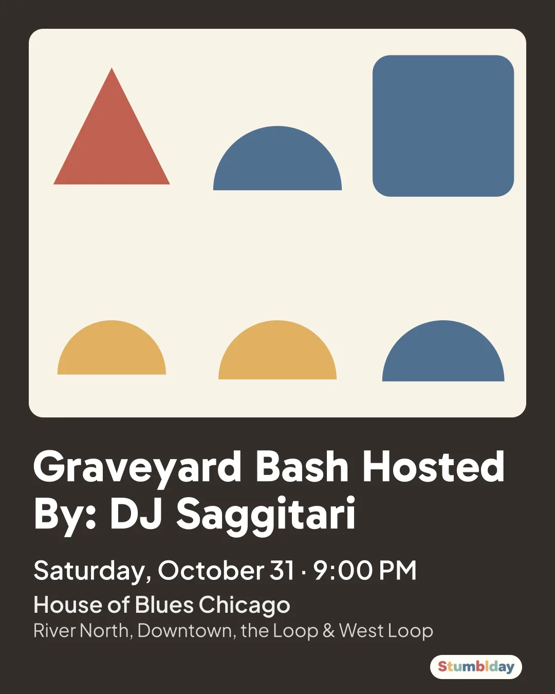 Flyer for Graveyard Bash Hosted By: DJ Saggitari: Saturday, October 31 · 9:00 PM at House of Blues Chicago