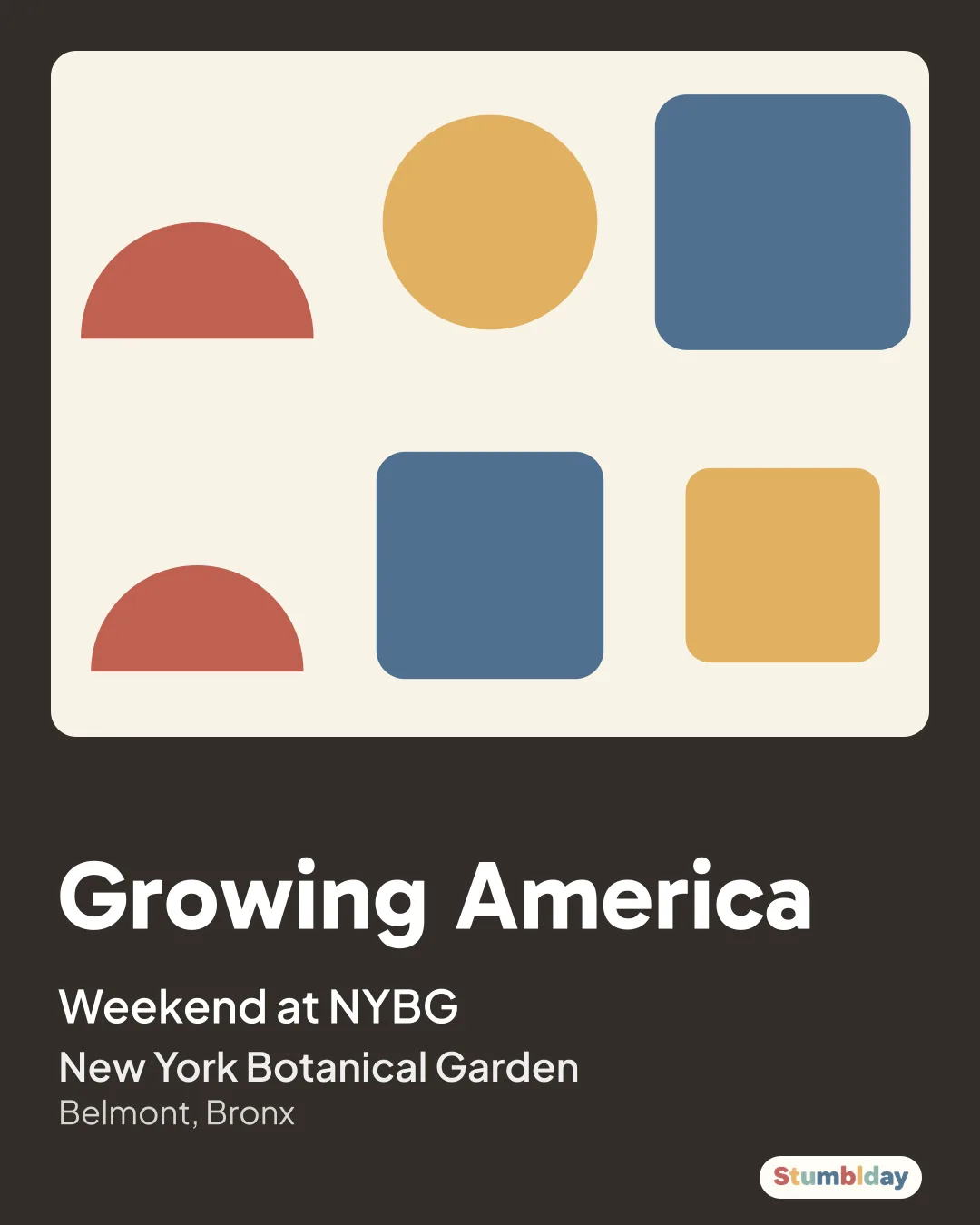 Flyer for Growing America: Weekend at NYBG at New York Botanical Garden