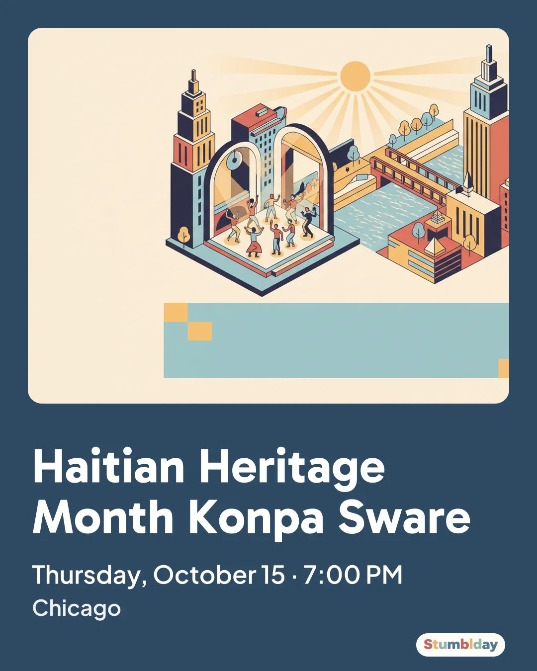 Flyer for Haitian Heritage Month Konpa Sware: Thursday, October 15 · 7:00 PM at Chicago