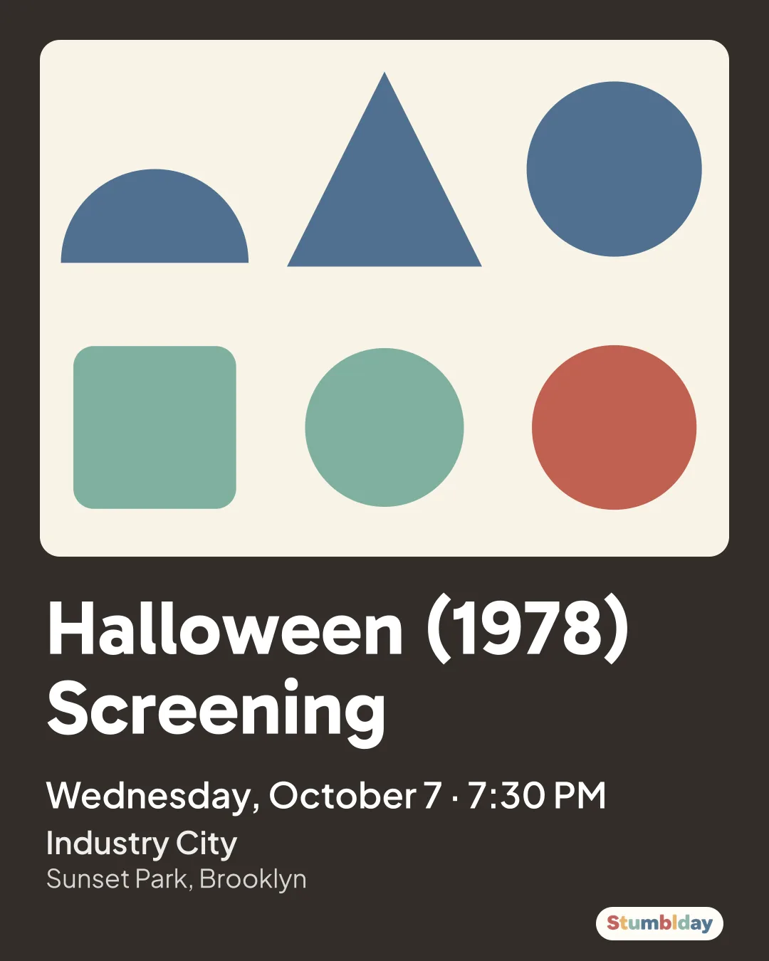 Flyer for Halloween (1978) Screening: Wednesday, October 7 · 7:30 PM at Industry City