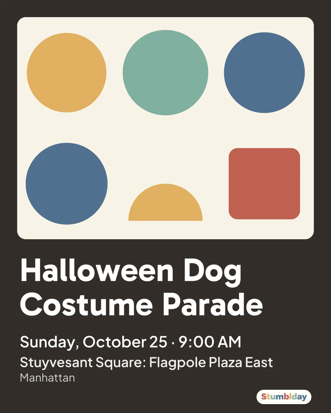 Flyer for Halloween Dog Costume Parade: Sunday, October 25 · 9:00 AM at Stuyvesant Square: Flagpole Plaza East