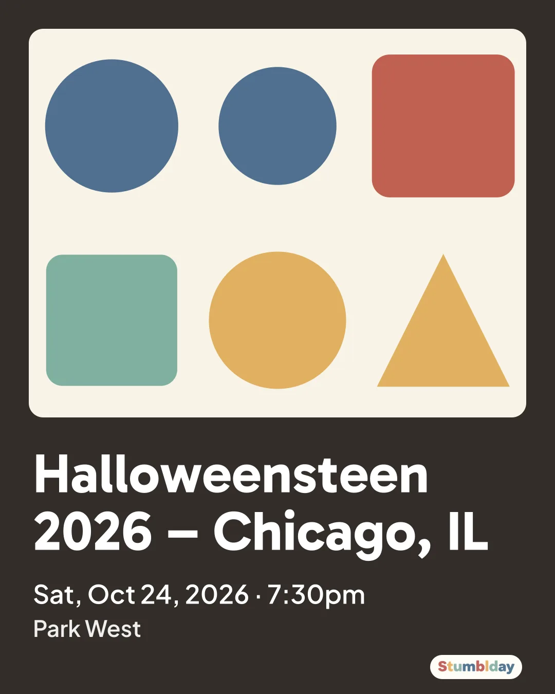 Flyer for Halloweensteen 2026 – Chicago, IL: Sat, Oct 24, 2026 · 7:30pm at Park West