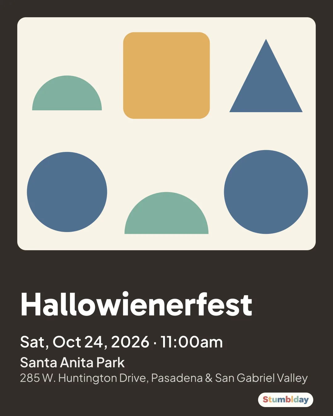 Flyer for Hallowienerfest: Sat, Oct 24, 2026 · 11:00am at Santa Anita Park