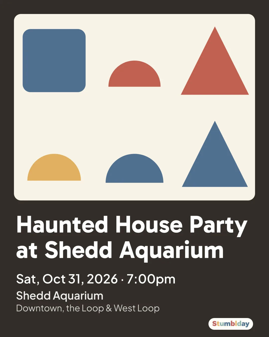 Flyer for Haunted House Party at Shedd Aquarium: Sat, Oct 31, 2026 · 7:00pm at Shedd Aquarium