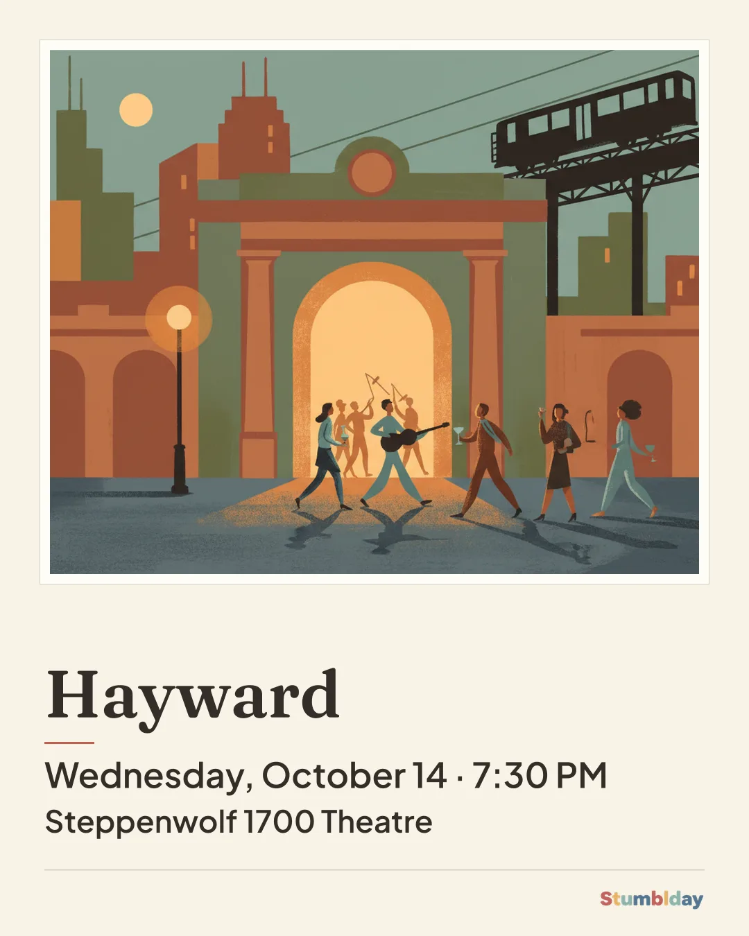 Flyer for Hayward: Wednesday, October 14 · 7:30 PM at Steppenwolf 1700 Theatre