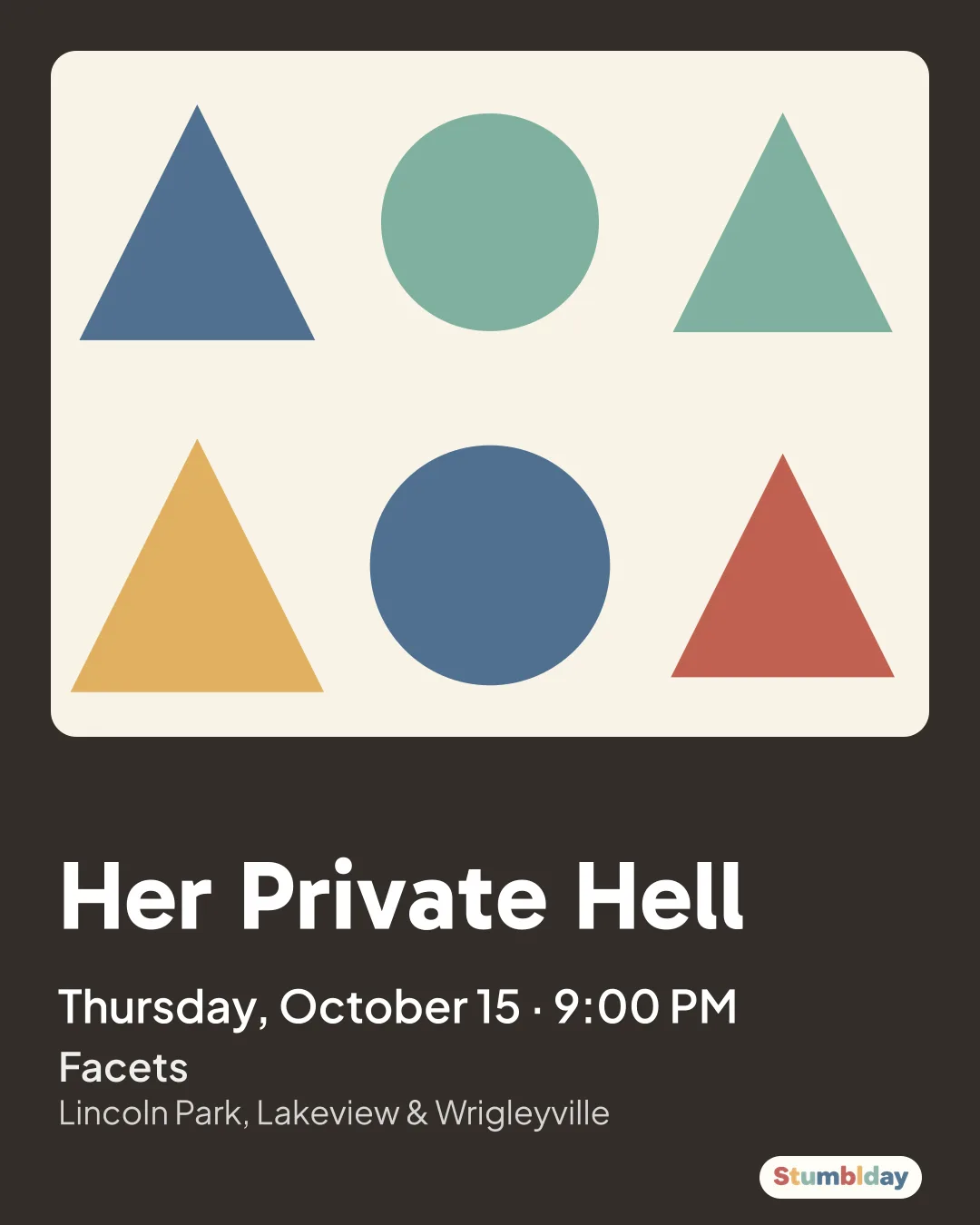 Flyer for Her Private Hell: Thursday, October 15 · 9:00 PM at Facets