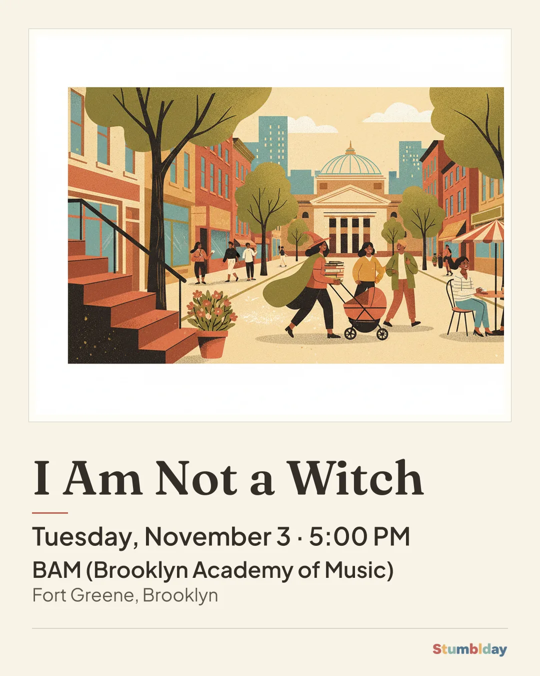 Flyer for I Am Not a Witch: Tuesday, November 3 · 5:00 PM at BAM (Brooklyn Academy of Music)