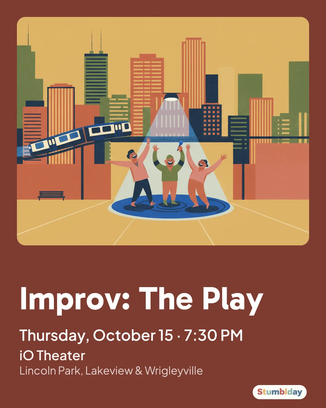 Flyer for Improv: The Play: Thursday, October 15 · 7:30 PM at iO Theater