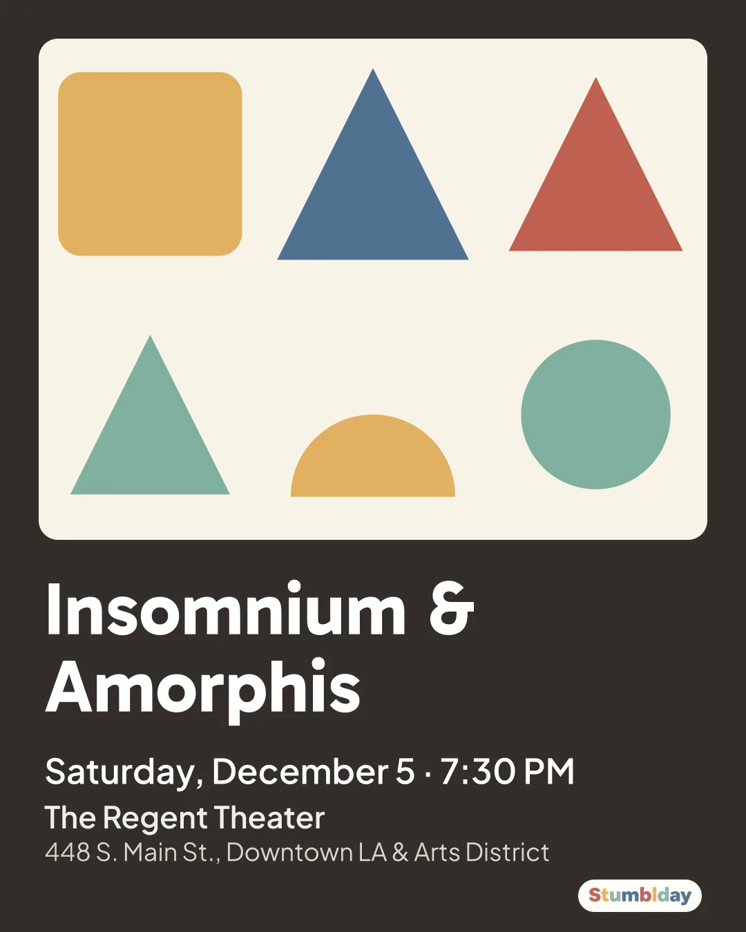 Flyer for Insomnium & Amorphis: Saturday, December 5 · 7:30 PM at The Regent Theater