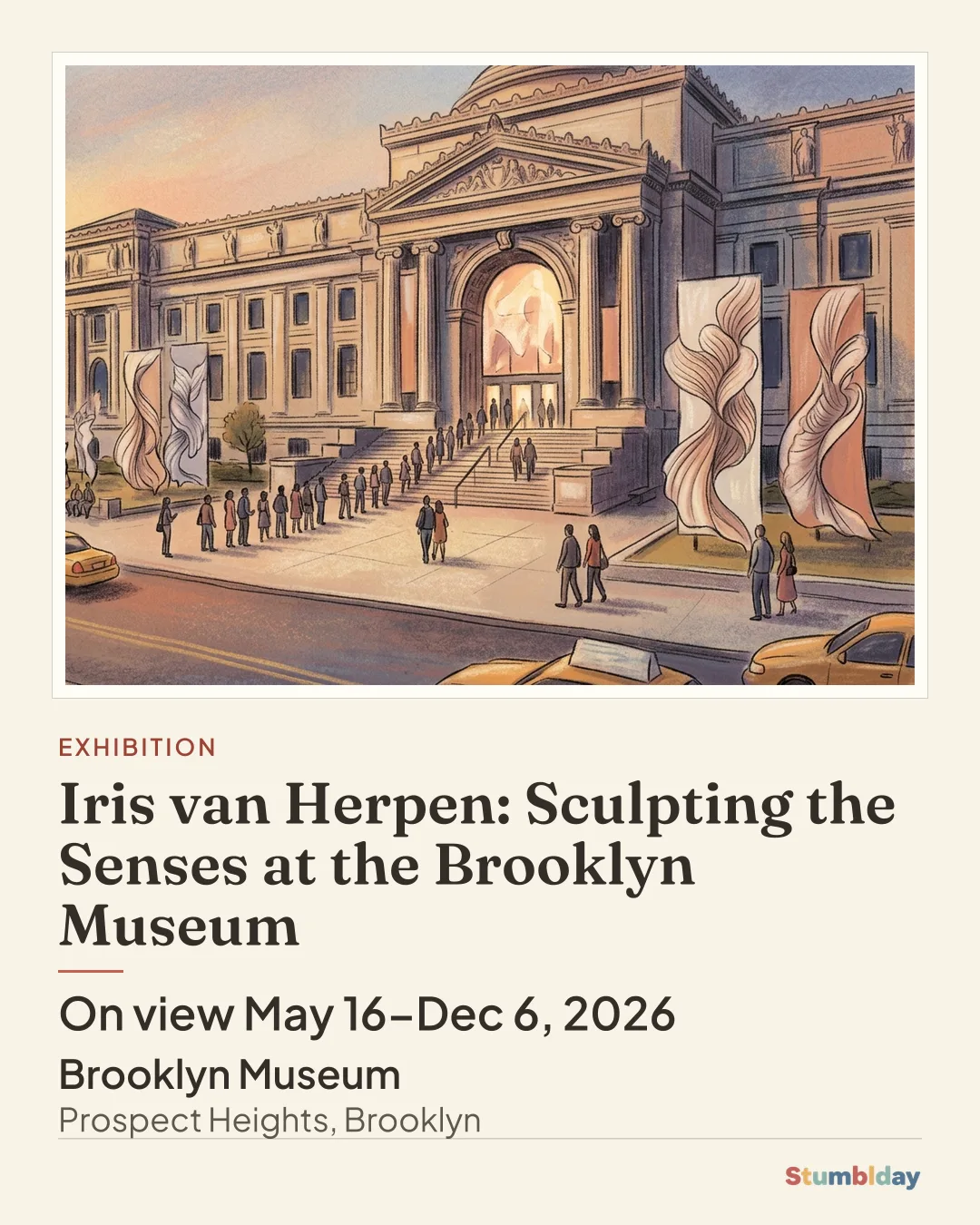 Flyer for Iris van Herpen: Sculpting the Senses at the Brooklyn Museum: On view May 16–Dec 6, 2026 at Brooklyn Museum