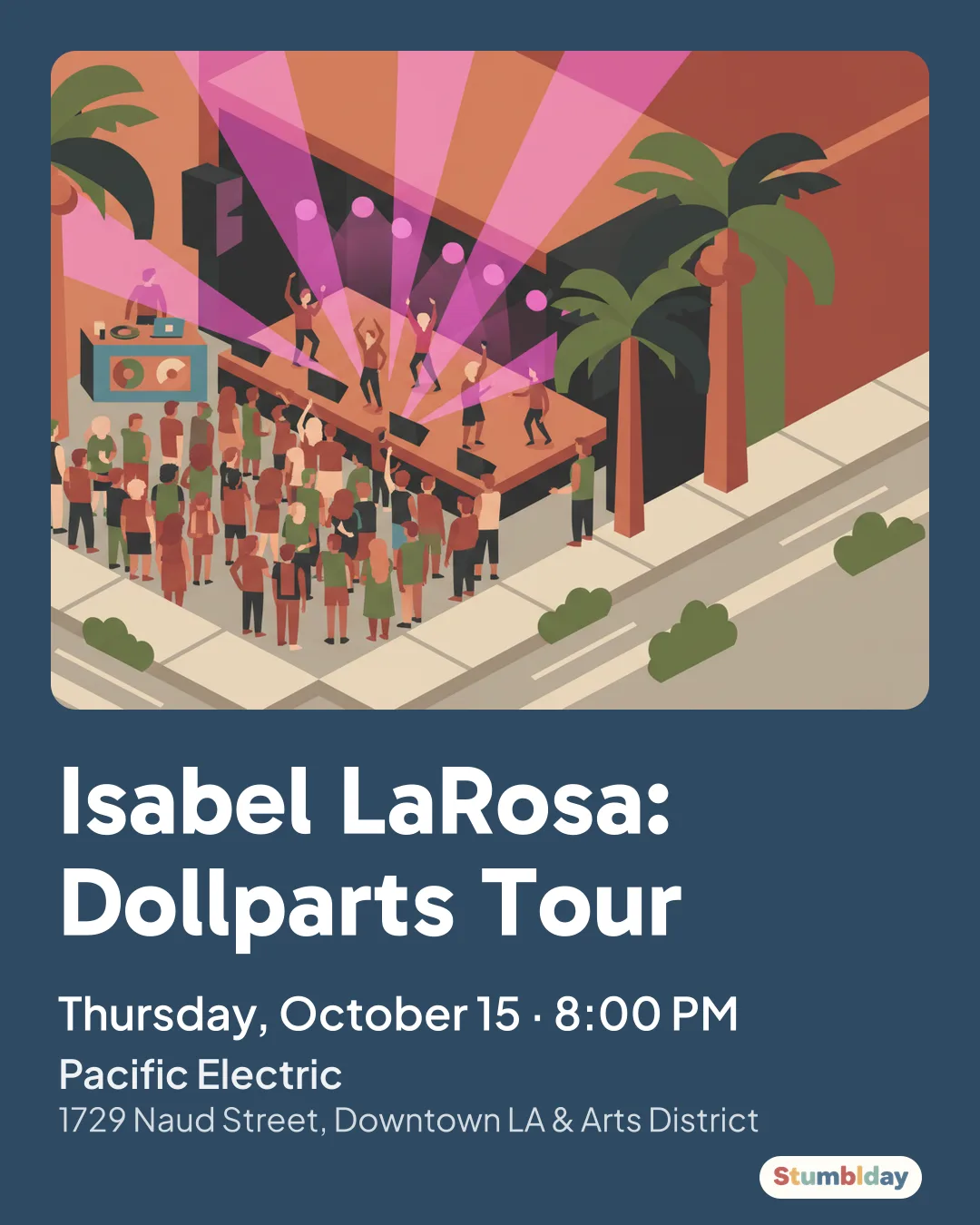 Flyer for Isabel LaRosa: Dollparts Tour: Thursday, October 15 · 8:00 PM at Pacific Electric