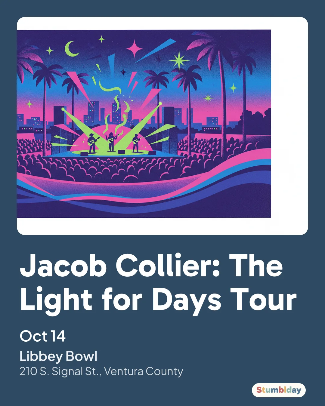 Flyer for Jacob Collier: The Light for Days Tour: Wednesday, October 14 · 7:00 PM at Libbey Bowl