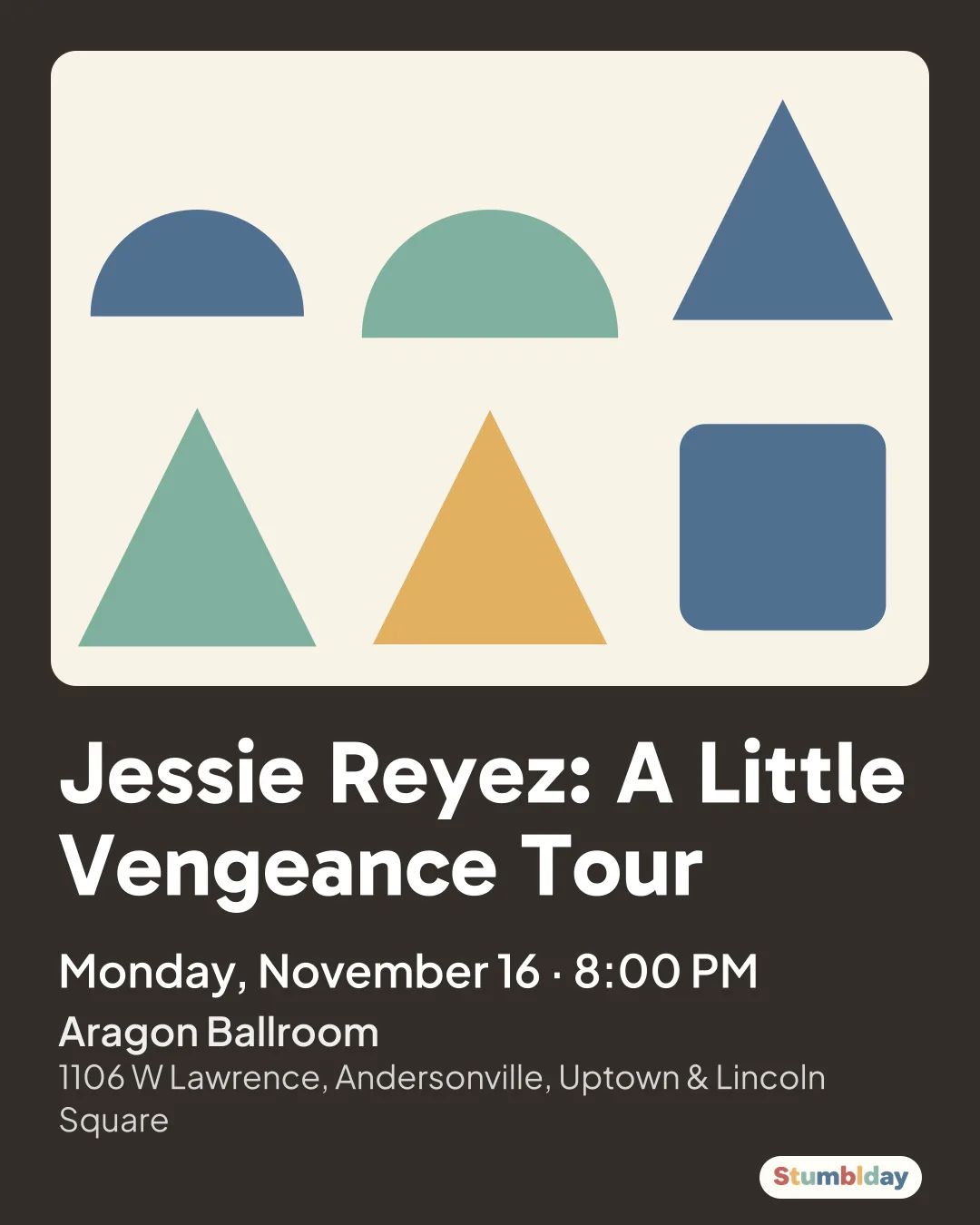Flyer for Jessie Reyez: A Little Vengeance Tour: Monday, November 16 · 8:00 PM at Aragon Ballroom
