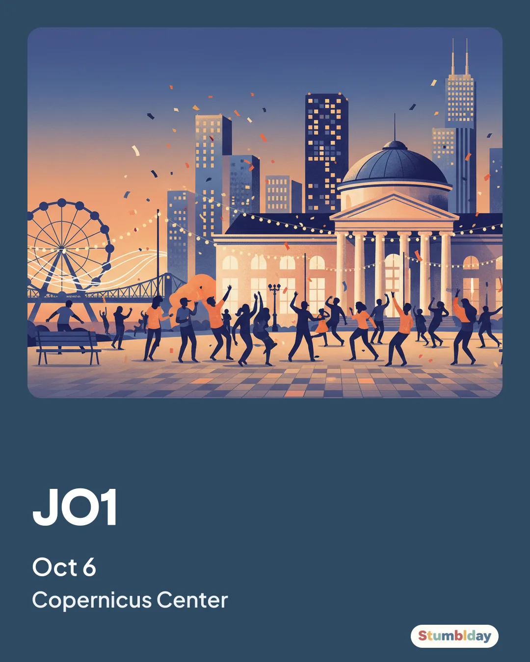 Flyer for JO1: Tuesday, October 6 · 7:30 PM at Copernicus Center