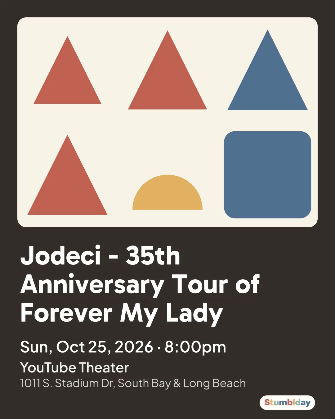 Flyer for Jodeci - 35th Anniversary Tour of Forever My Lady: Sun, Oct 25, 2026 · 8:00pm at YouTube Theater