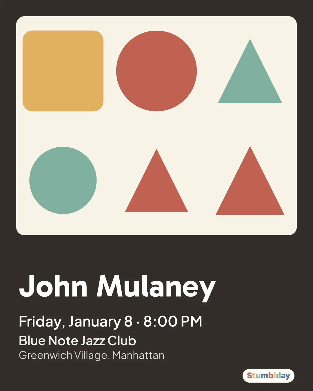 Flyer for John Mulaney: Friday, January 8 · 8:00 PM at Blue Note Jazz Club