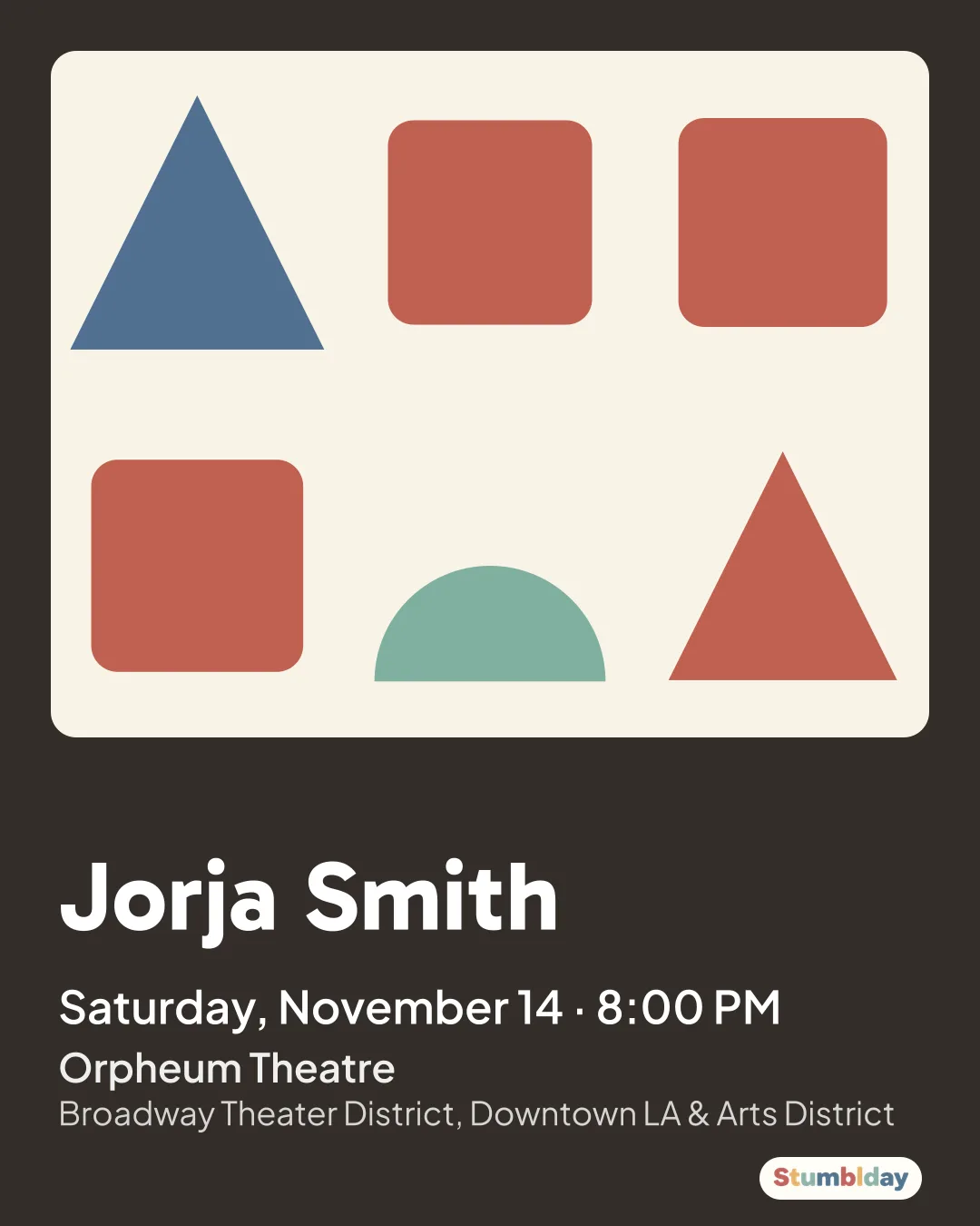 Flyer for Jorja Smith: Saturday, November 14 · 8:00 PM at Orpheum Theatre