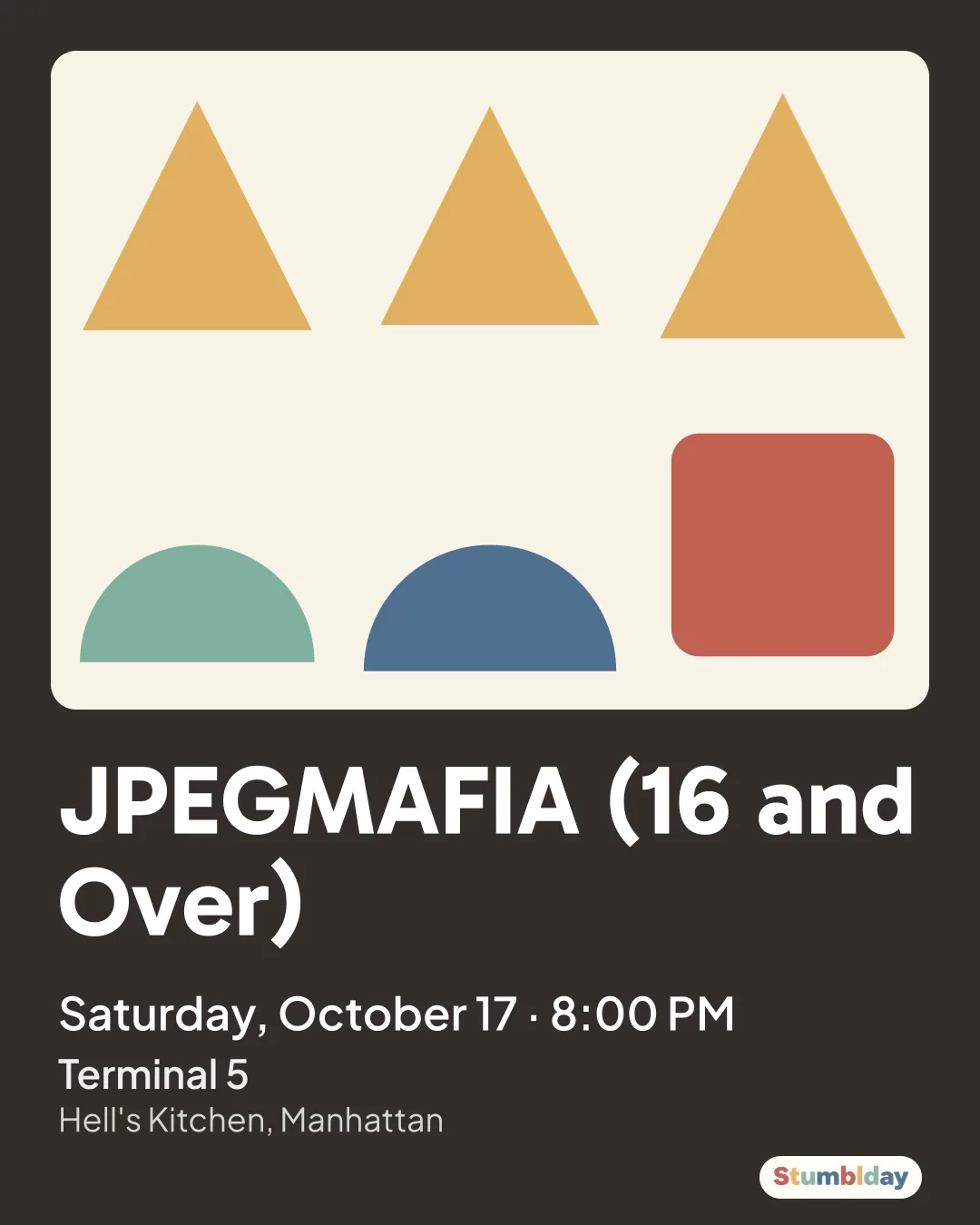 Flyer for JPEGMAFIA (16 and Over): Saturday, October 17 · 8:00 PM at Terminal 5