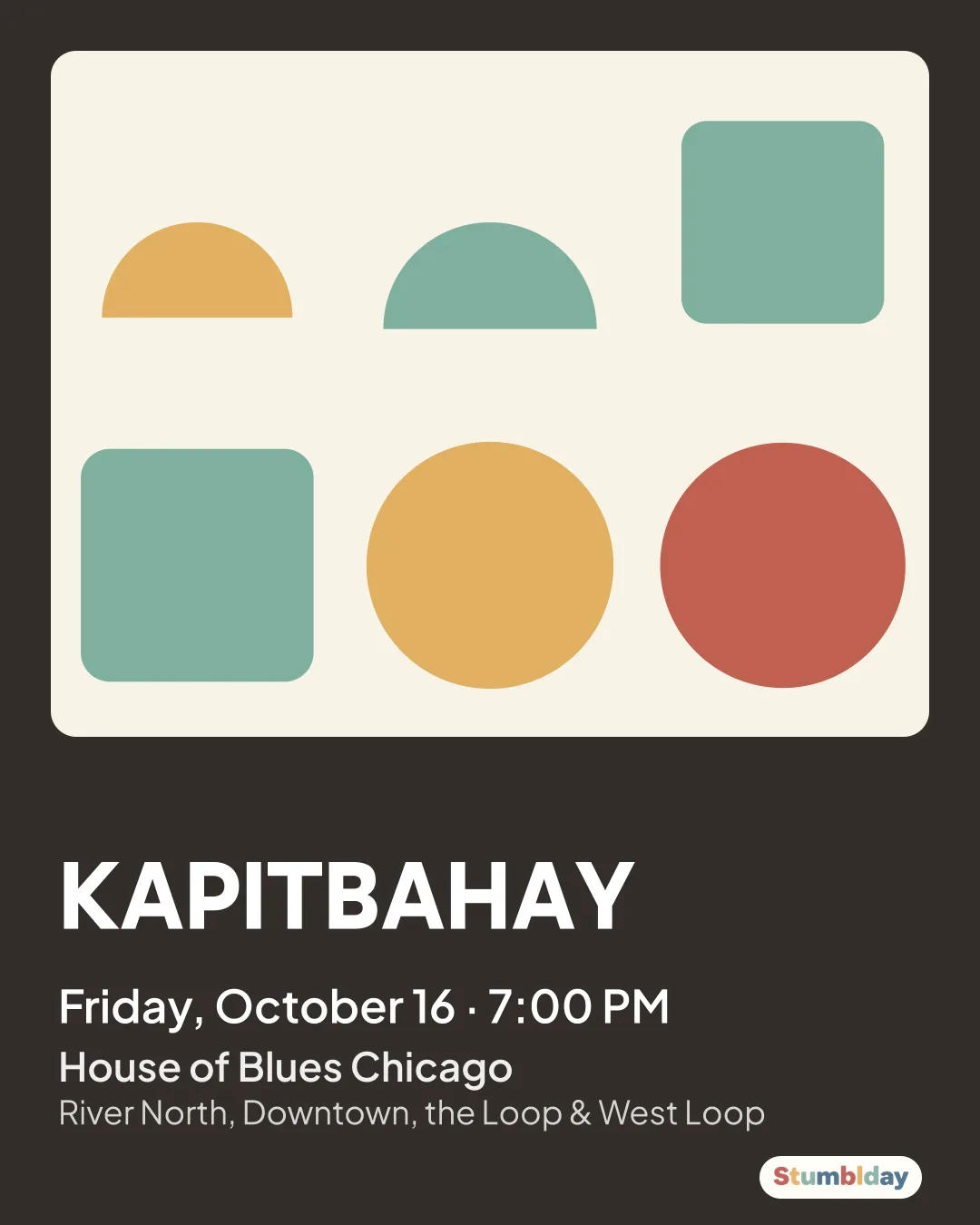 Flyer for KAPITBAHAY: Friday, October 16 · 7:00 PM at House of Blues Chicago