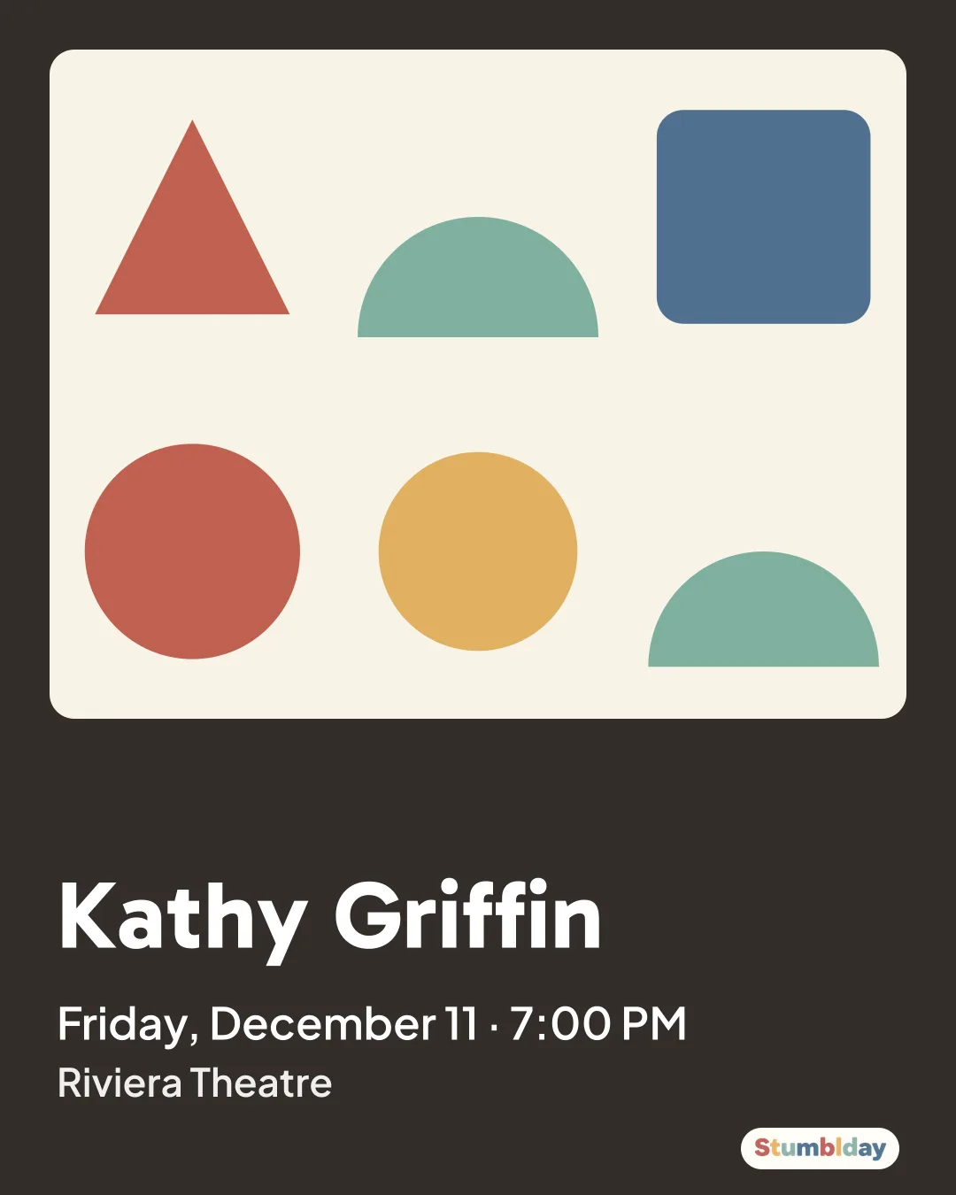 Flyer for Kathy Griffin: Friday, December 11 · 7:00 PM at Riviera Theatre