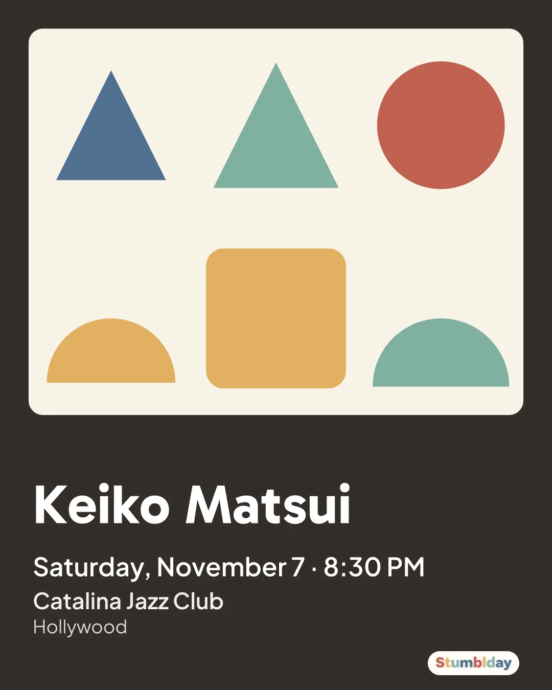 Flyer for Keiko Matsui: Saturday, November 7 · 8:30 PM at Catalina Jazz Club