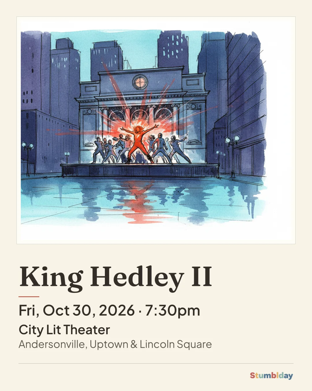 Flyer for King Hedley II: Fri, Oct 30, 2026 · 7:30pm at City Lit Theater