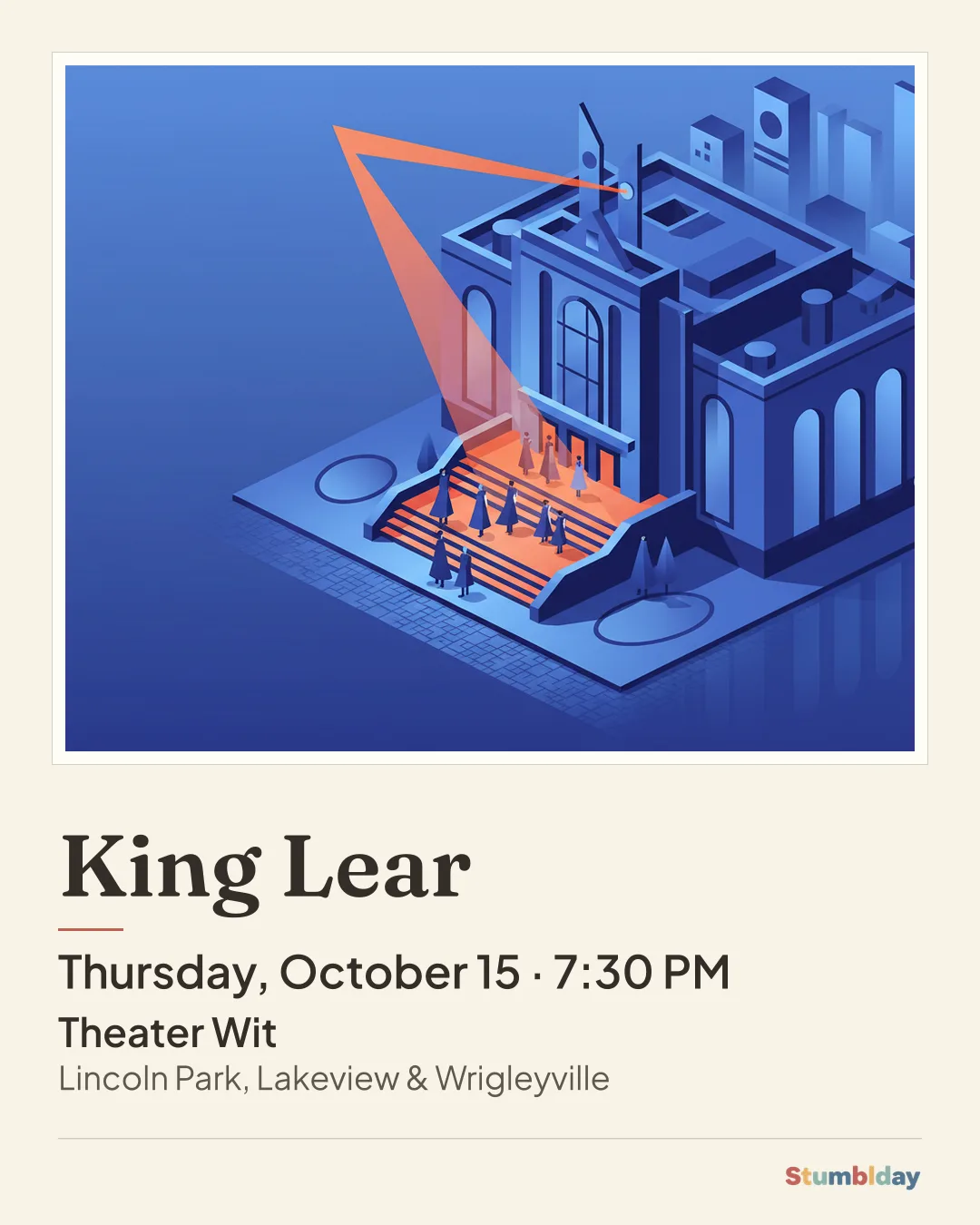 Flyer for King Lear: Thursday, October 15 · 7:30 PM at Theater Wit