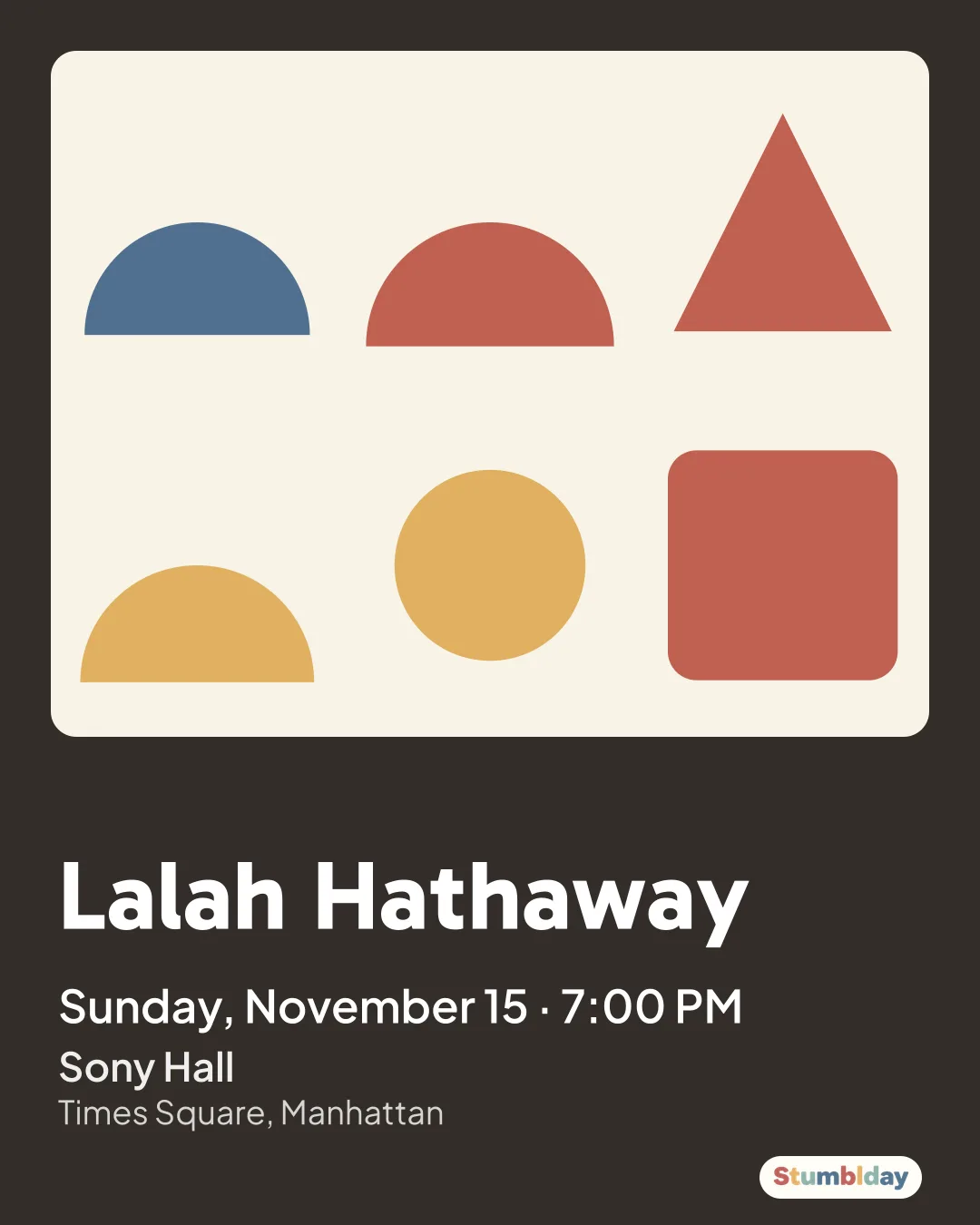 Flyer for Lalah Hathaway: Sunday, November 15 · 7:00 PM at Sony Hall
