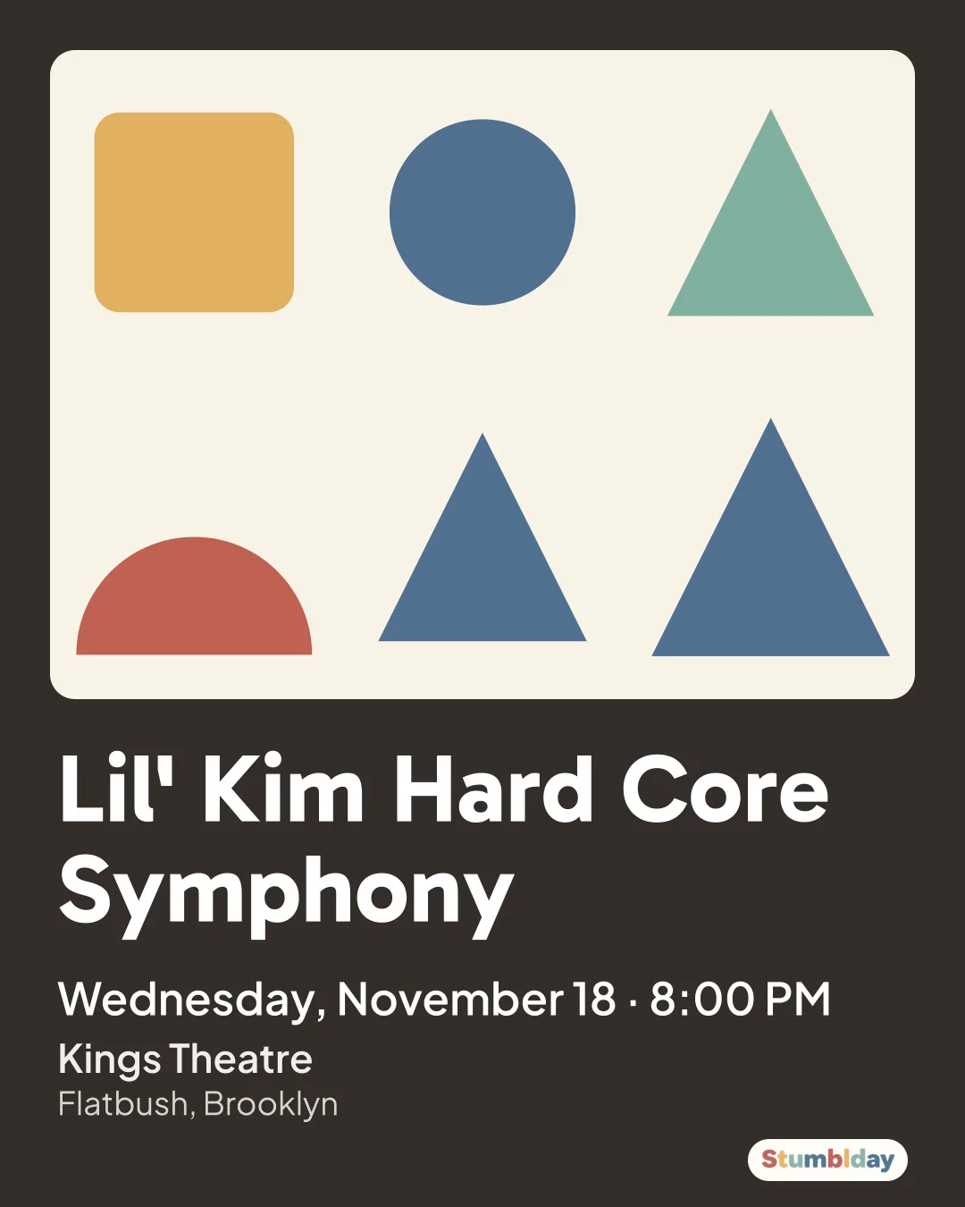 Flyer for Lil' Kim Hard Core Symphony: Wednesday, November 18 · 8:00 PM at Kings Theatre