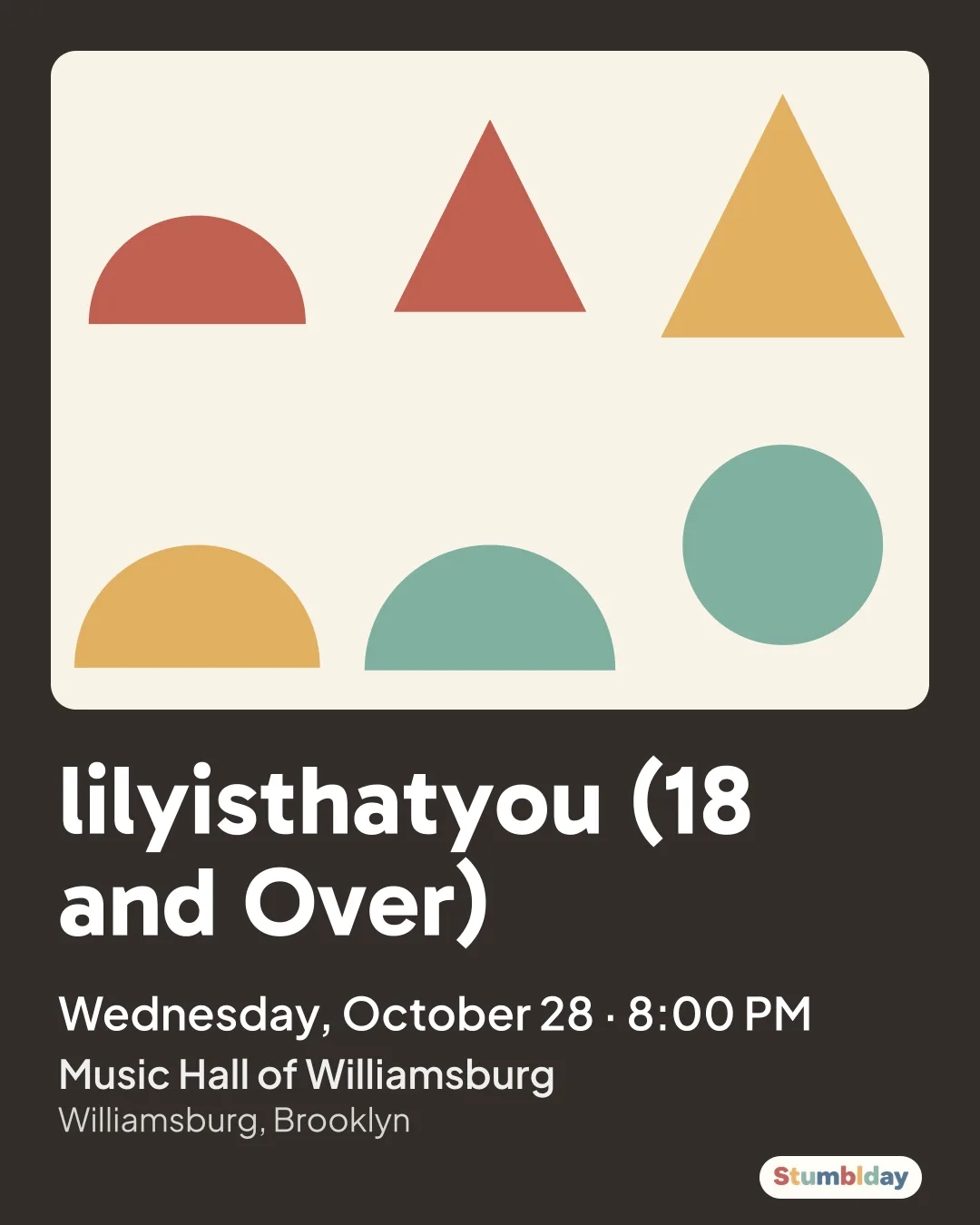 Flyer for lilyisthatyou (18 and Over): Wednesday, October 28 · 8:00 PM at Music Hall of Williamsburg