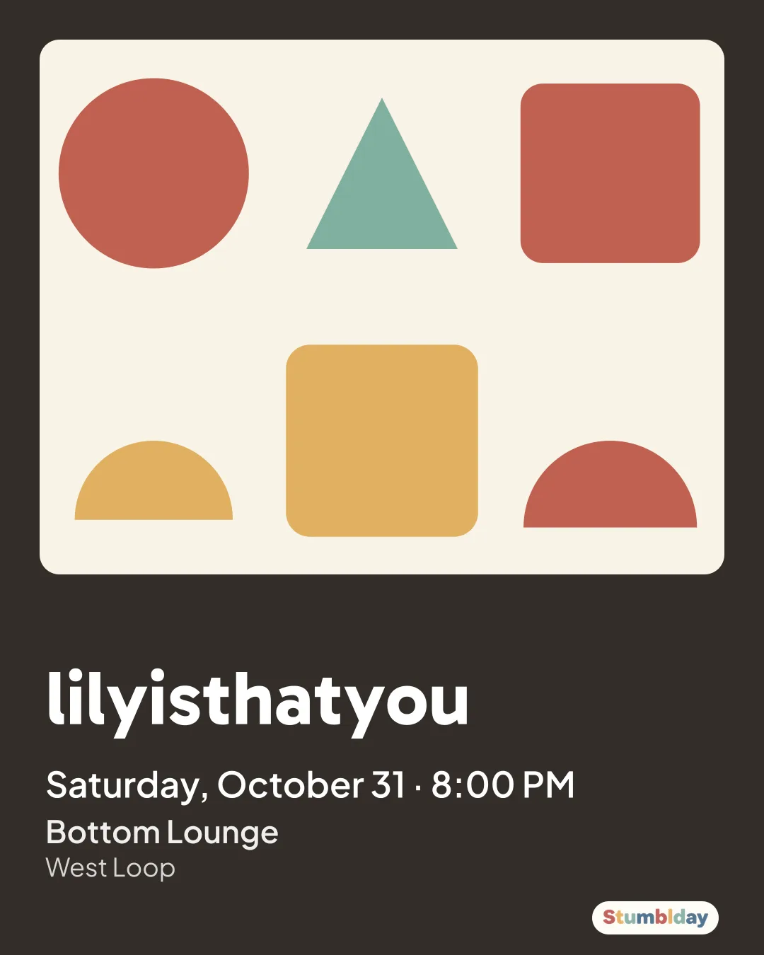 Flyer for lilyisthatyou: Saturday, October 31 · 8:00 PM at Bottom Lounge