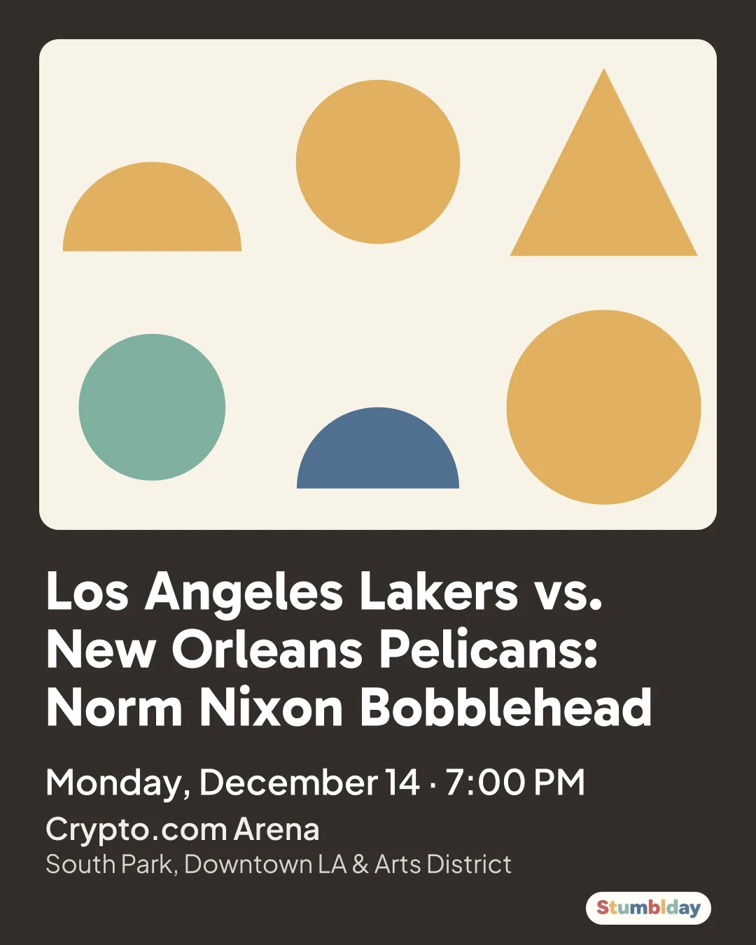 Flyer for Los Angeles Lakers vs. New Orleans Pelicans: Norm Nixon Bobblehead: Monday, December 14 · 7:00 PM at Crypto.com Arena