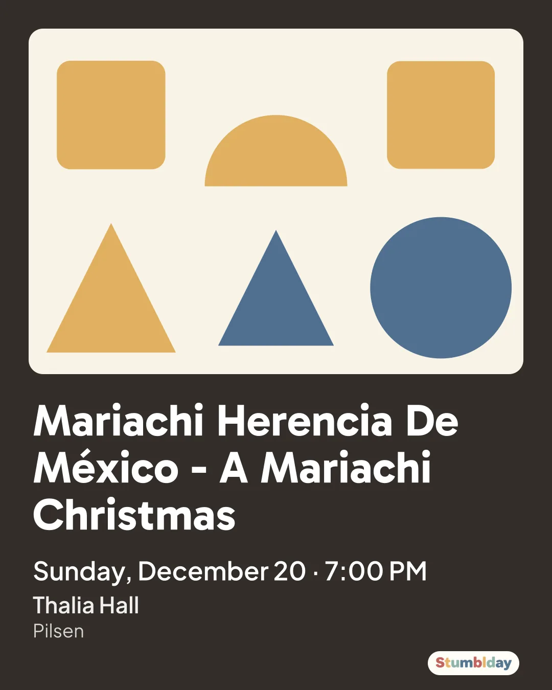 Flyer for Mariachi Herencia De México - A Mariachi Christmas: Sunday, December 20 · 7:00 PM at Thalia Hall